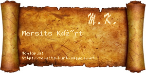 Mersits Kürt névjegykártya